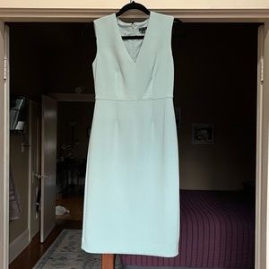 Ann Taylor light aqua blue office work dress